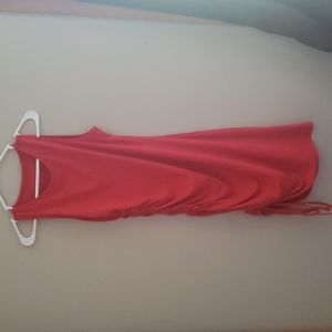 Shein red cinched side dress size large